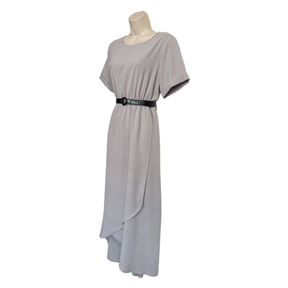 Roolee Taylor Jane Wrap Gray Wrap Minimalist Maxi Dress Size L - Picture 7 of 14